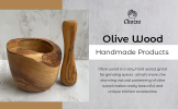 Olive Wood Rustic Mortar and Pestle