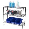 3-Tier Heavy Duty Adjustable Shelving Unit Black